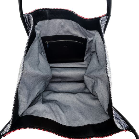 PROENZA SCHOULER XL Mixed Woven Tote Bag Red/Blue - Picture 6 of 13